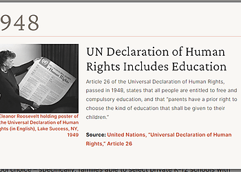 Universal Declaration of Human Rights: Enshrines Education Choice to Defend Freedom