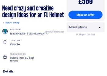 VCARB F1 drivers Hadjar and Lawson turn to Airtasker for bold helmet designs